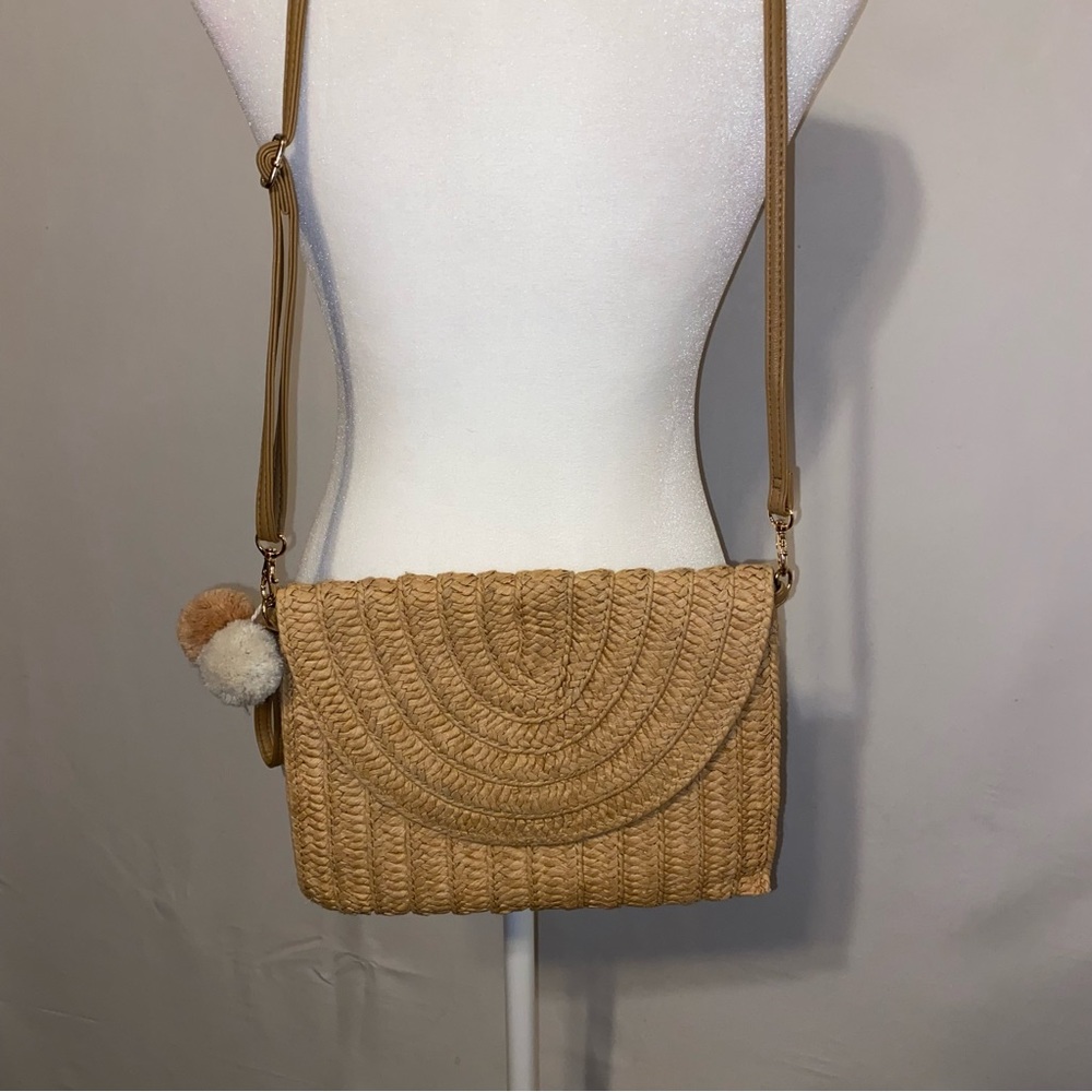 SHEIN Pom Pom Woven Clutch